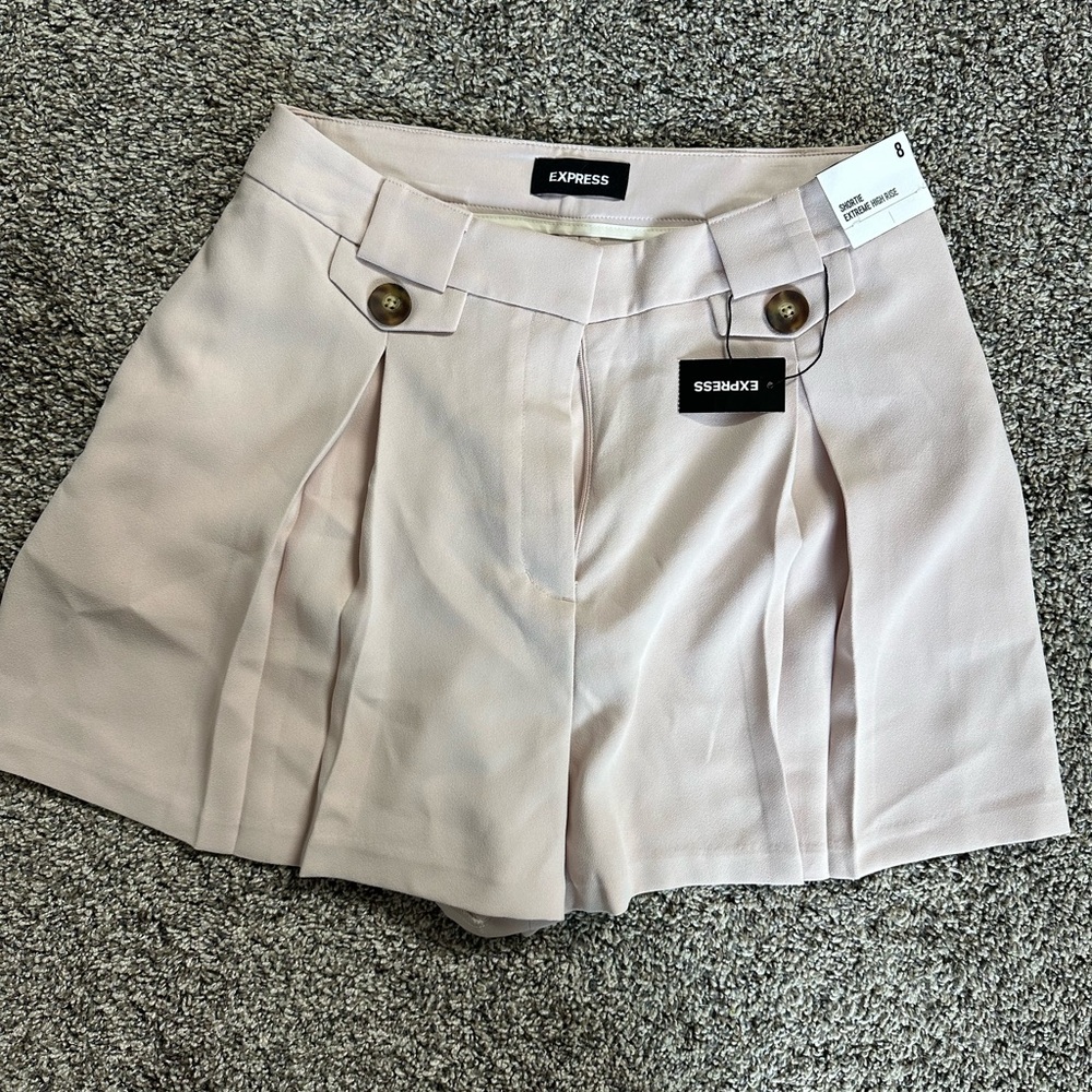 Express Women's High Waist Cream Shorts